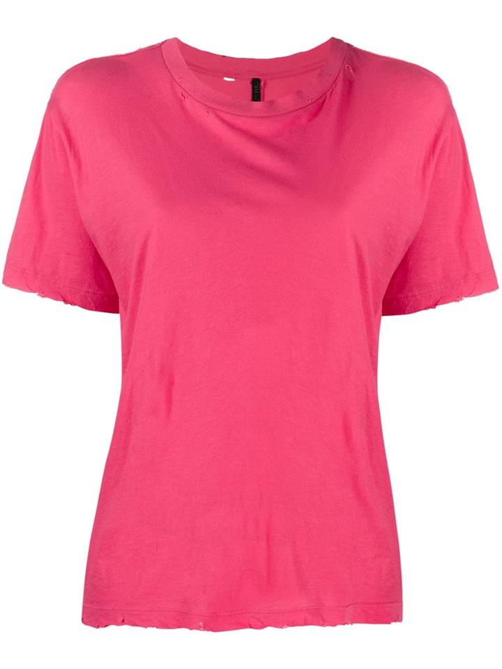 Unravel Project Distressed Effect T-shirt - Pink