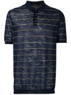 Roberto Collina Striped Polo Shirt - Blue