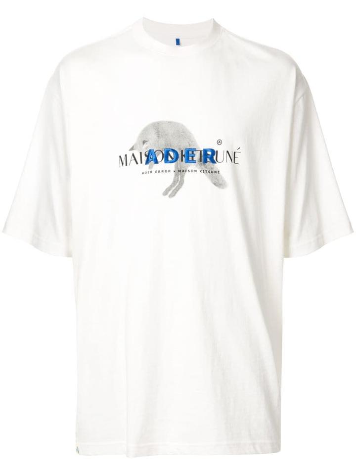 Ader Error Maison Kitsuné X Ader Error Jump Fox T-shirt - White