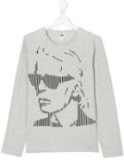 Karl Lagerfeld Kids Karl Grapic Long-sleeved Top - Grey