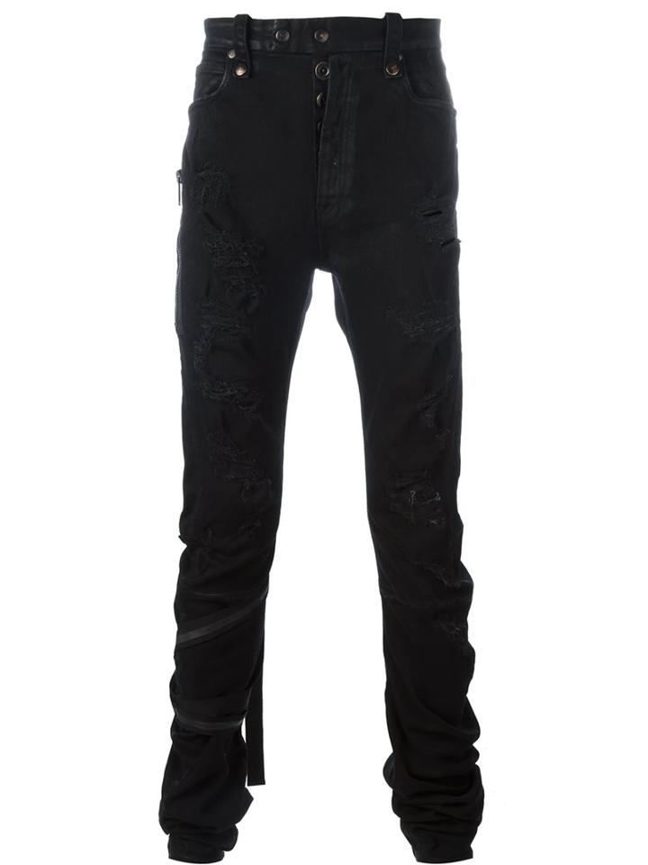 Unravel 'distort' Trousers, Men's, Size: 33, Black, Cotton/polyester/spandex/elastane