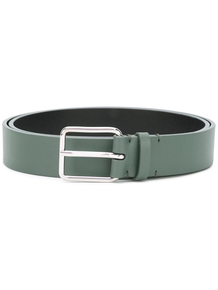 Jil Sander Classic Belt, Men's, Size: 90, Green, Calf Leather/brass