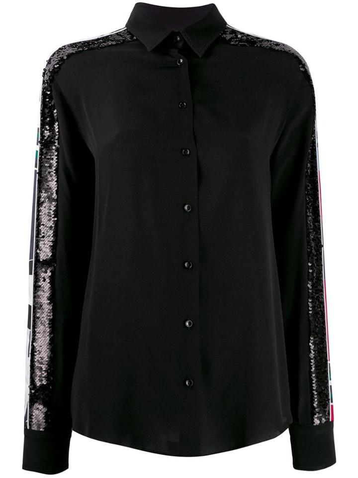 Iceberg Sequin Panelled Sleeve Shirt - Black