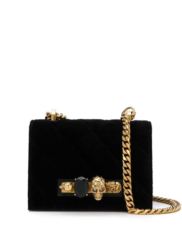Alexander Mcqueen Skull Embellished Bag - Black