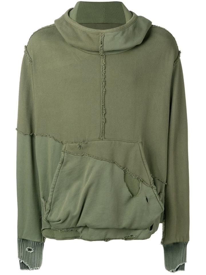 Greg Lauren Slouchy High Tech Hoodie - Green
