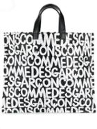 Comme Des Garçons Logo Print Shopper Tote - Black