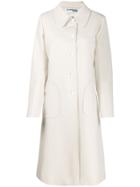 Courrèges Eyewear Oversized Button Single-breasted Coat - White