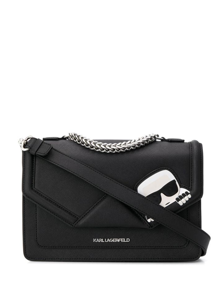 Karl Lagerfeld Logo Detail Shoulder Bag - Black