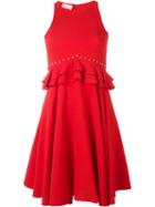 Giamba Ruffled Waist Dress, Women's, Size: 38, Red, Viscose/spandex/elastane/polyester