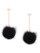 Tuleste Pompom Drop Earrings - Black