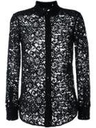 Saint Laurent Floral Lace Long Sleeve Shirt