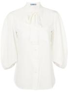 Prada Pussy Bow Shirt - White