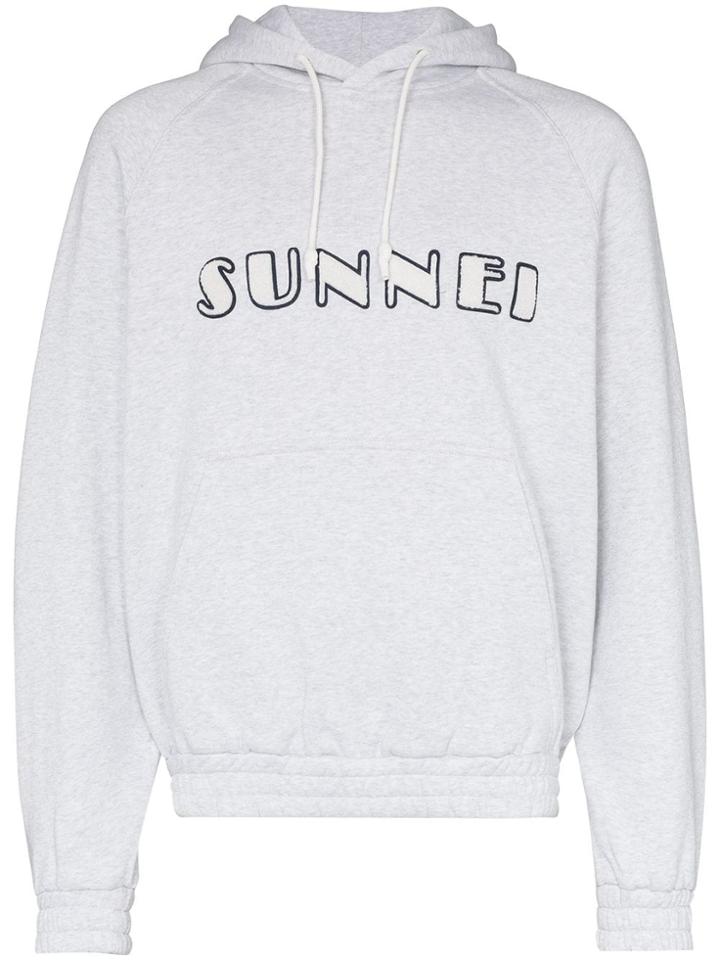 Sunnei Textured Logo Hoodie - Grey