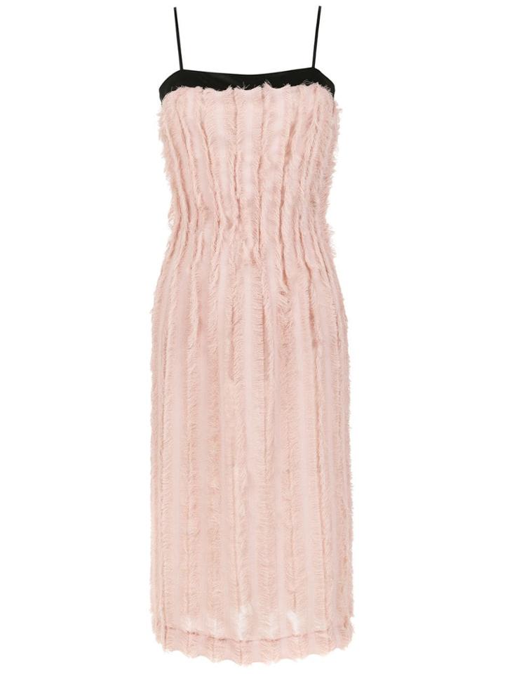 À La Garçonne Midi Fringed Dress - Pink & Purple