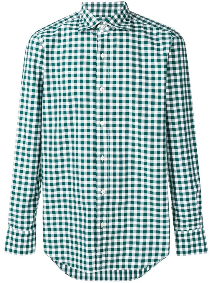 Finamore 1925 Napoli Gingham Checked Shirt - Green