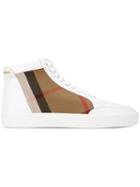Burberry Checked High-top Sneakers