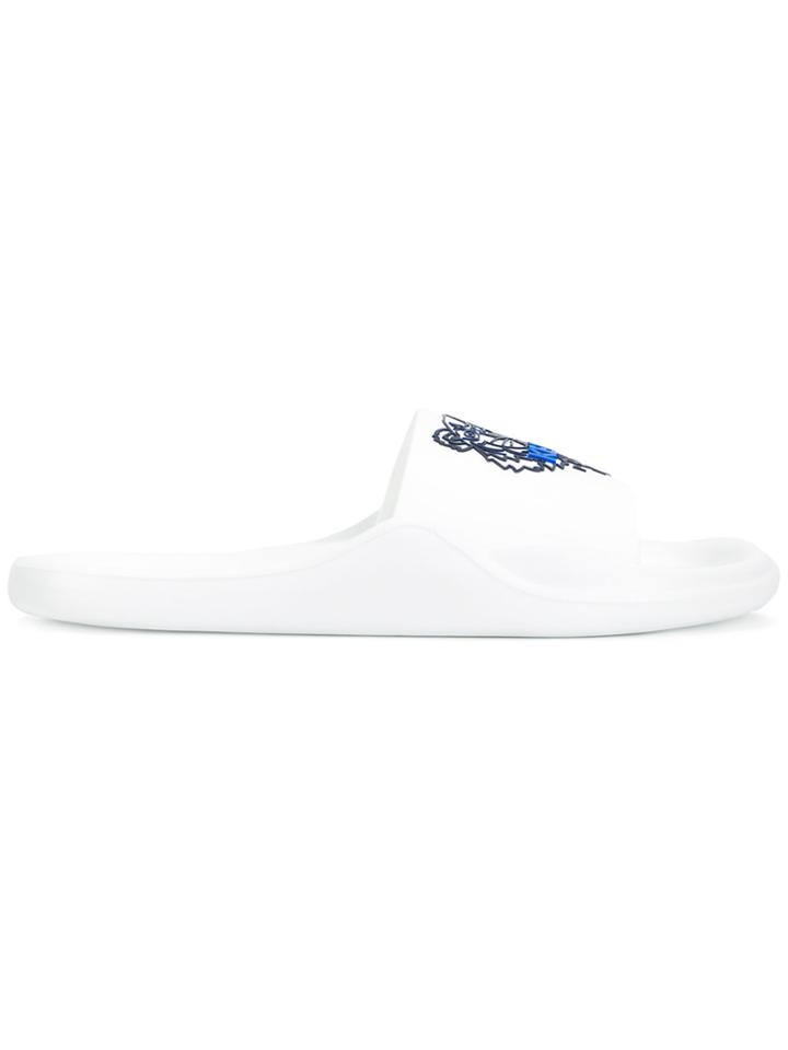 Kenzo Tiger Slide Sandals - White