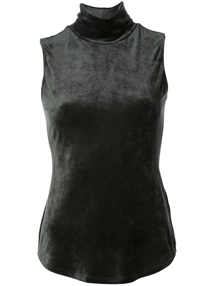 Theory Sleeveless Velvet Top - Green