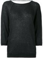 Brunello Cucinelli - Holey Sequin Top - Women - Silk/linen/flax - M, Blue, Silk/linen/flax