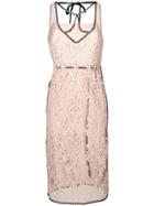 No21 Embellished Lace Overlay Dress - Nude & Neutrals