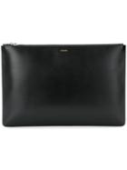 Jil Sander Envelope Leather Clutch - Black