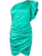 Ainea One Shoulder Ruched Dress - Green