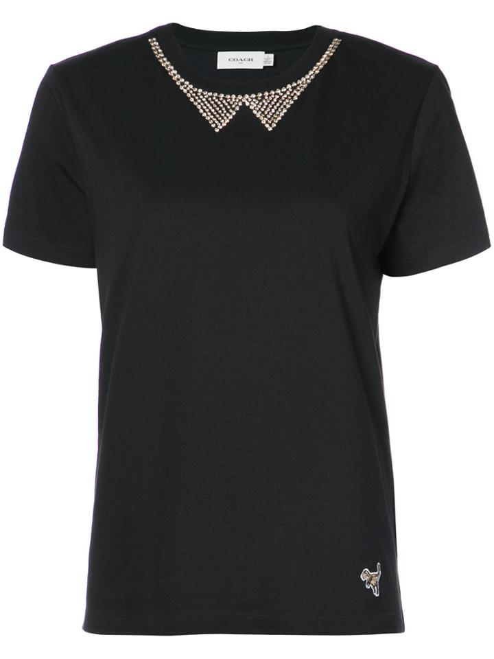 Coach Studded Collar Design Shortsleeved T-shirt - Black