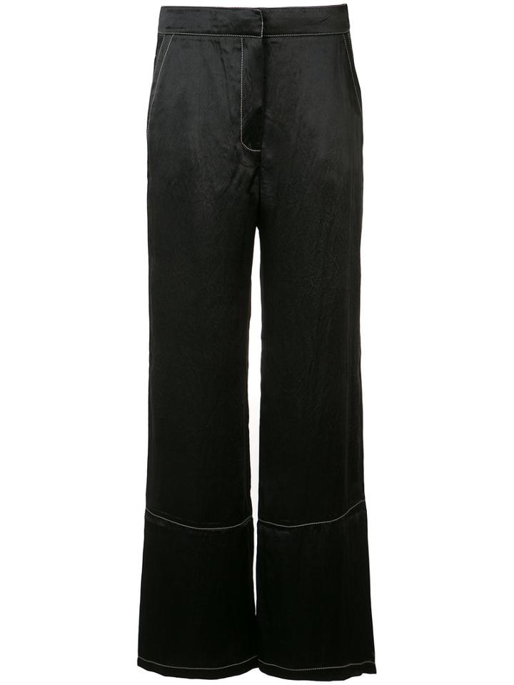 Lee Mathews - Flared Trousers - Women - Acetate - 0, Women's, Black, Acetate