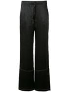 Lee Mathews - Flared Trousers - Women - Acetate - 0, Women's, Black, Acetate