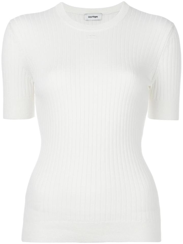 Courrèges Plain T-shirt, Women's, Size: 3, White, Cotton/cashmere
