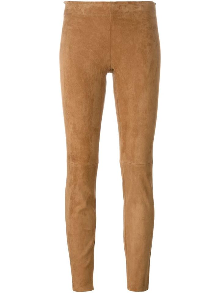 Stouls 'jacky' Leggings, Women's, Size: Xs, Brown, Lamb Nubuck Leather/cotton/spandex/elastane