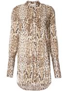 Adam Lippes - Ocelot Printed Voile Blouse With Stand Collar - Women - Cotton - 4, Yellow/orange, Cotton