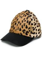 Simonetta Ravizza Furrissima Leopard Print Baseball Cap - Brown