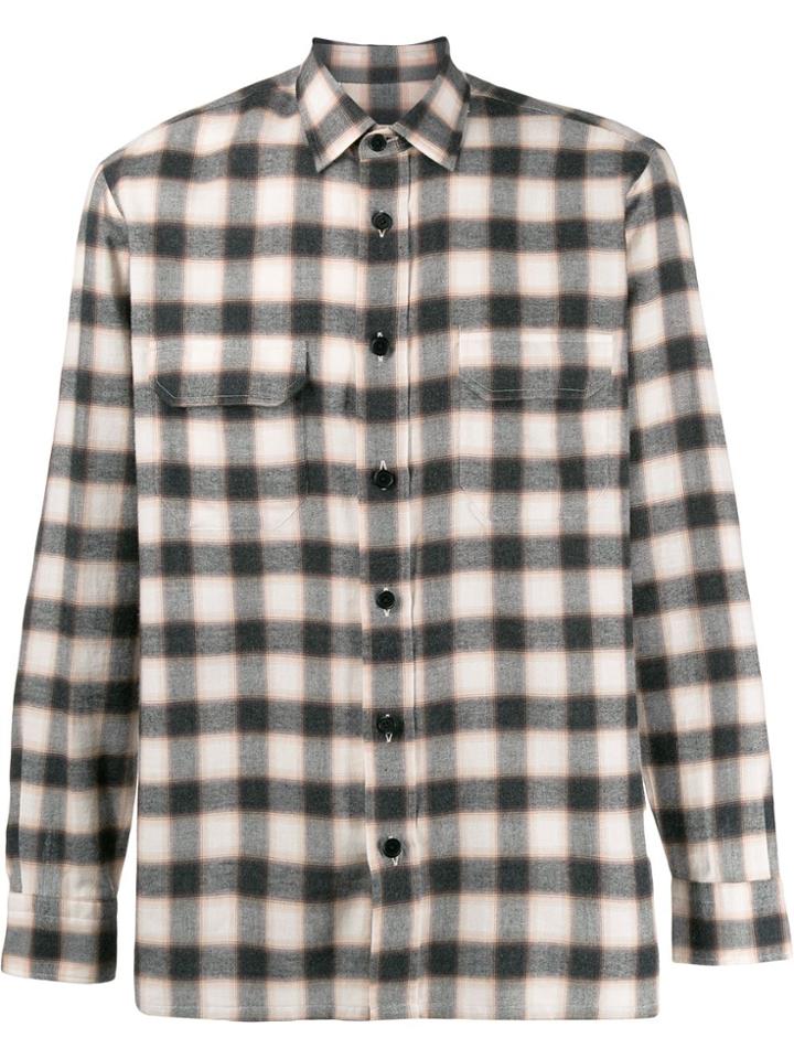 Salvatore Piccolo Check Print Long Sleeve Shirt - Neutrals