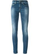 Dondup Washed Skinny Fit Jeans, Women's, Size: 31, Blue, Cotton/polyester/spandex/elastane