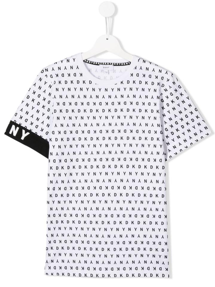 Dkny Kids Logo Pattern T-shirt - White