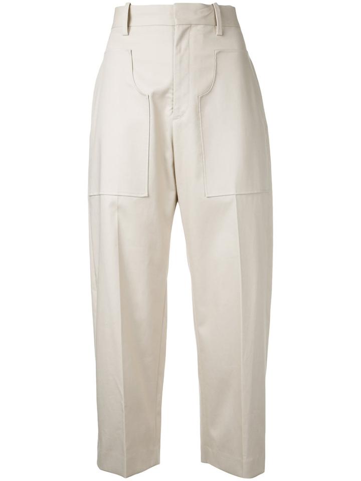 Astraet Cropped Trousers, Size: 2, Nude/neutrals, Cotton