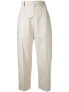 Astraet Cropped Trousers, Size: 2, Nude/neutrals, Cotton