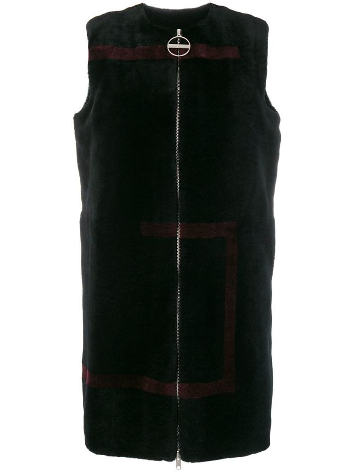 Givenchy G Motif Shearling Coat - Black