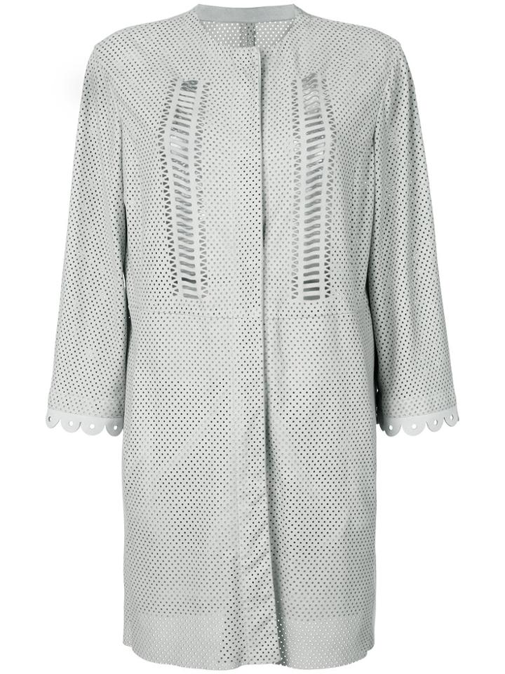Drome Long Perforated Jacket - Nude & Neutrals