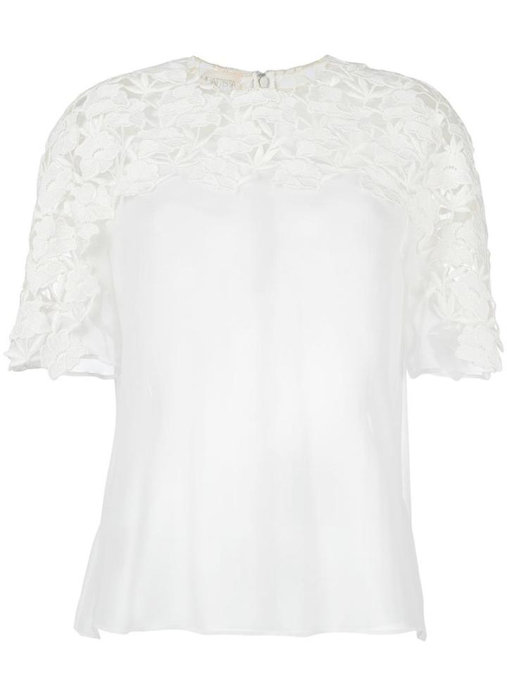Giambattista Valli Embroidered Blouse, Women's, Size: 42, White, Cotton/polyamide/polyester/silk