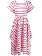 Isa Arfen Geranium Striped Dress - White