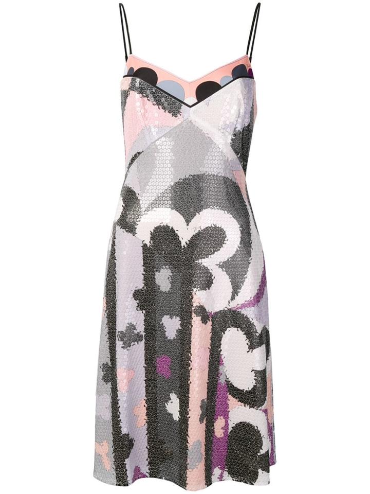 Emilio Pucci Sequin Embellished Dress - White