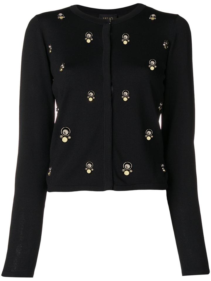 Liu Jo Embellished Slim Fit Cardigan - Black