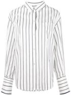 System Pinstripe Shirt, Women's, Size: Small, White, Cotton/nylon/polyurethane