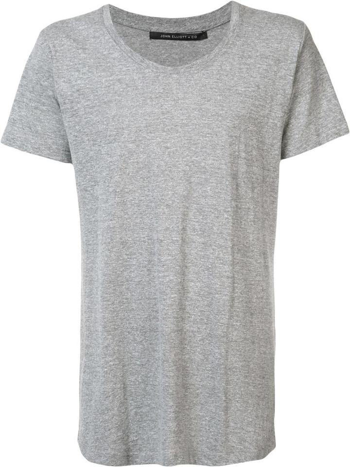 John Elliott 'curve U-neck' T-shirt, Men's, Size: Medium, Grey, Cotton/polyester/rayon