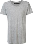 John Elliott 'curve U-neck' T-shirt, Men's, Size: Medium, Grey, Cotton/polyester/rayon
