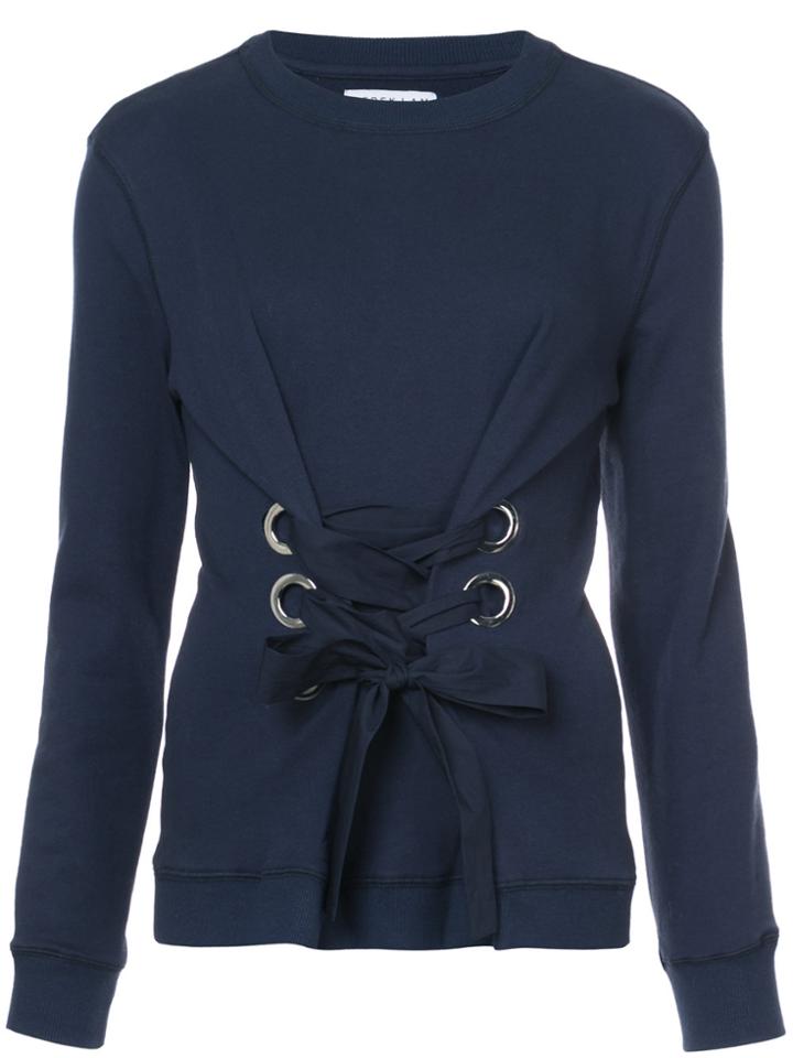 Derek Lam 10 Crosby Crewneck Sweatshirt With Lacing Detail - Blue