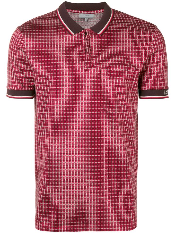 Lanvin Patterned Polo Shirt - Red