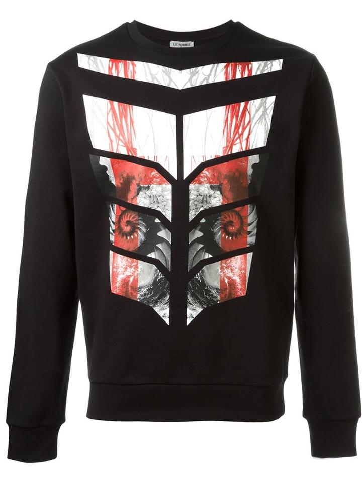 Les Hommes Urban Digital Print Sweatshirt